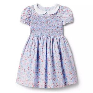 Janie and Jack Blue Floral Dress with White Collar